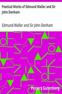 Cover of Poetical Works of Edmund Waller and Sir John Denham — Edition Insights