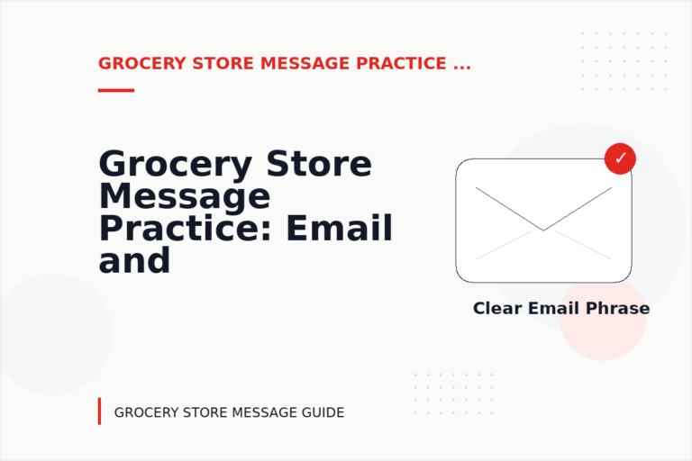 Grocery Store Message Practice: Email and Message Examples